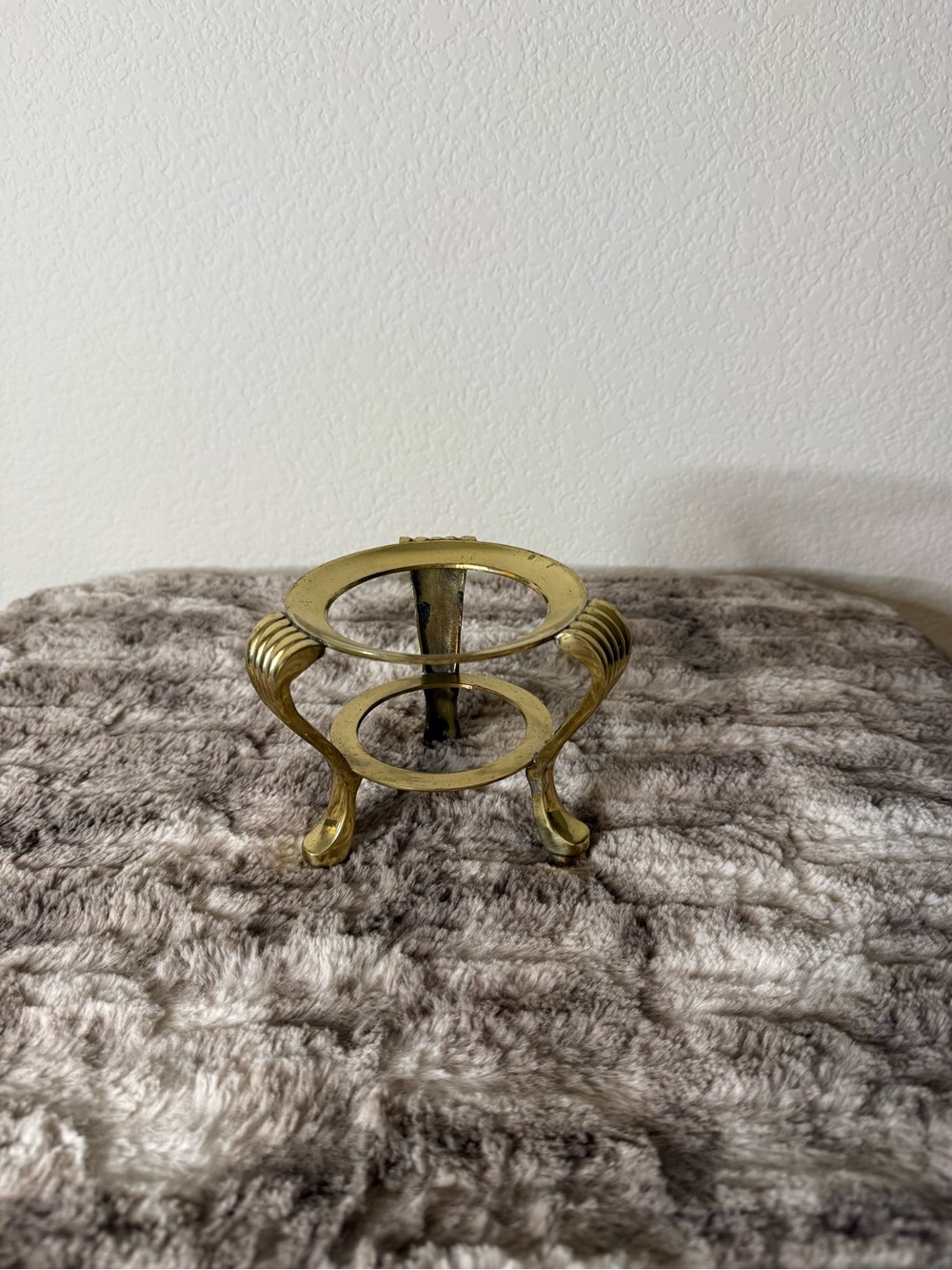 Two-Tier Gold Tone Decorative Candle Stand